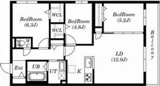 CHIARO SAPPORO(キアロサッポロ)【4階】の間取り