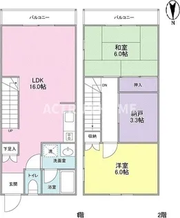 大阪府大阪市東住吉区北田辺5【マンション】の間取り
