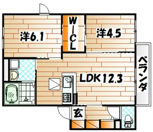 クラヴィエ中二十町 B棟【2階】の間取り