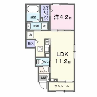 仮)上横田町アパート【1階】の間取り