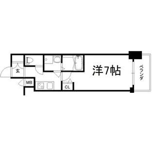 大阪府大阪市中央区東高麗橋【マンション】の間取り