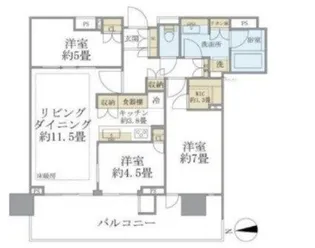 東京都中央区晴海5【マンション】の間取り