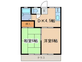 ロスピック森戸【1階】の間取り