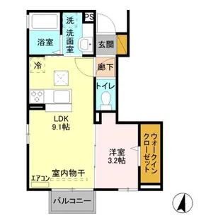 メゾンベール末広III III【1階】の間取り