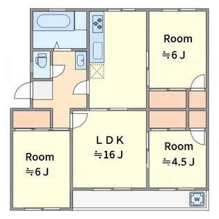 大谷口ガーデンマンションF棟【3階】の間取り