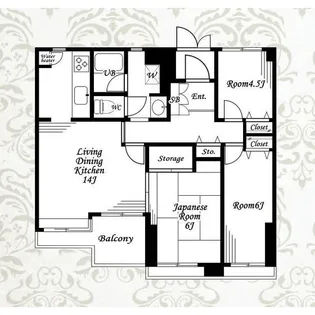 成城ヒルズA棟【3階】の間取り