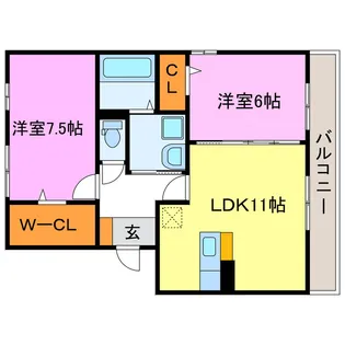 メイプルコート【2階】の間取り