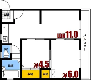清水アパート【2階】の間取り