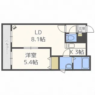 北海道札幌市中央区南七条西10【マンション】の間取り