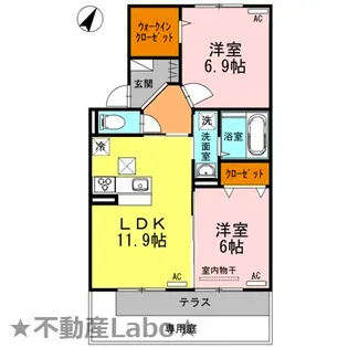 徳島県徳島市北田宮4【アパート】の間取り