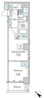 アヴェルーナ月島【6階】の間取り