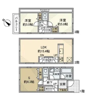 東京都大田区南六郷3【一戸建】の間取り