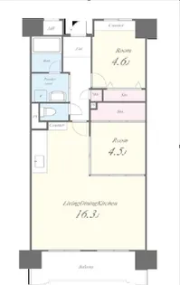 大阪府大阪市中央区上本町西1【マンション】の間取り