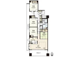プラウド中島丁【9階】の間取り