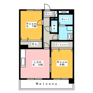 レイスペース小川 B【2階】の間取り