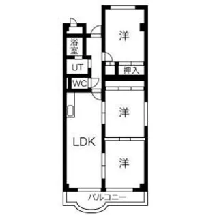 二色の浜グリーンハイツ【3階】の間取り