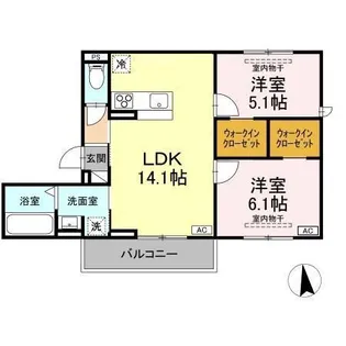 セレスティア福光西 WEST【3階】の間取り