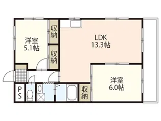旭グリーンハイツ【4階】の間取り