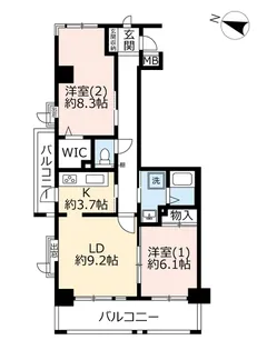 UR幕張ベイタウンパティオス20番街【5階】の間取り