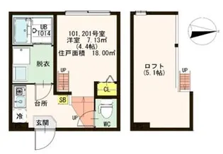 カーサブルーノ【1階】の間取り