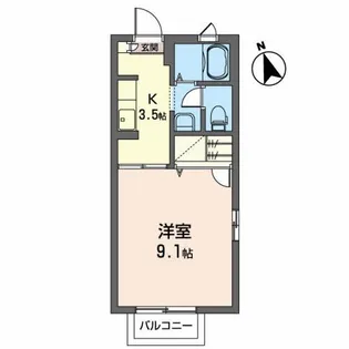 マリブインドルチェ七番館【1階】の間取り