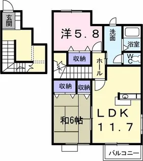 サンフローラA【2階】の間取り