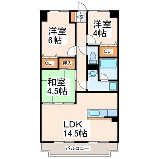 エコライフ・マンション・つぼみ壱番館【7階】の間取り