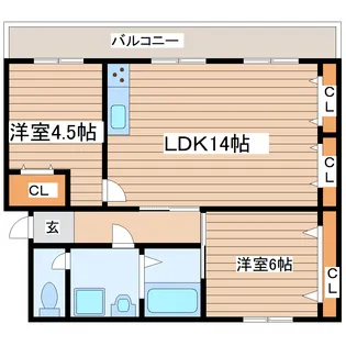 マデーラ東勝山A【3階】の間取り