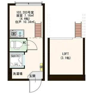 Stage 高田馬場【2階】の間取り