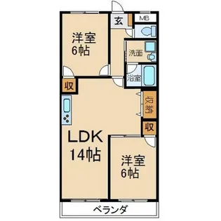 レオハイム津田II【2階】の間取り