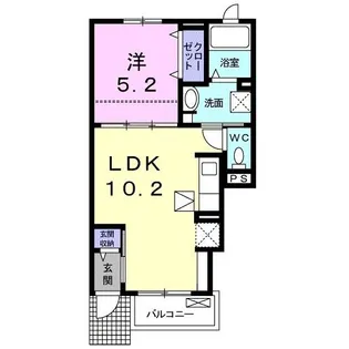 レインボー國府 C【1階】の間取り