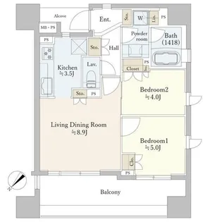 ライオンズ築地リバーノート【6階】の間取り
