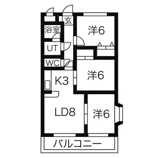 クレスト21【3階】の間取り