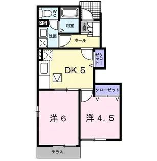 シャルマン杉B【1階】の間取り