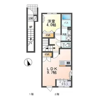 仮)日立市金沢町2丁目新築アパート【2階】の間取り