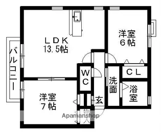 アトランティスS B棟【1階】の間取り