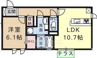 メルヴェーユ桃園【1階】の間取り