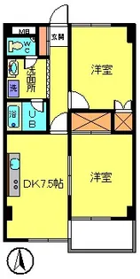 第3ウツイビル【3階】の間取り
