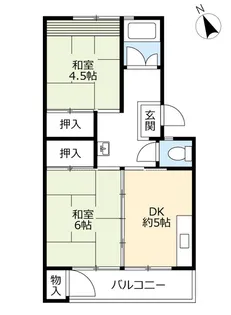 UR朝倉【4階】の間取り