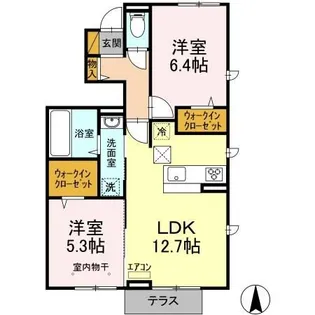 グランパルクB【1階】の間取り