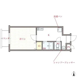 オリエンタル西天満【6階】の間取り