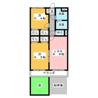 ピュアタウンI【1階】の間取り