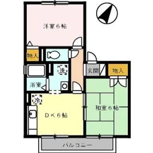 サニーハイム B棟【2階】の間取り