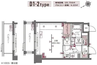 ZOOM白金高輪【10階】の間取り