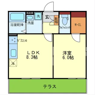 サンハイツミヤ【1階】の間取り