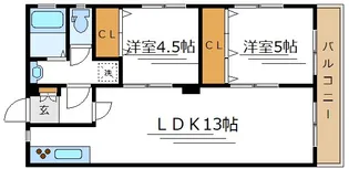第1大室マンション【3階】の間取り