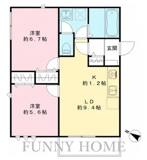 カームコートK【3階】の間取り