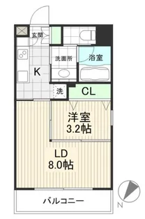 ウィンドシティ根岸【3階】の間取り