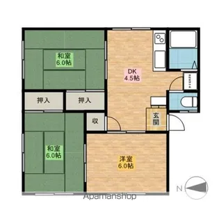 サンハイツB【2階】の間取り