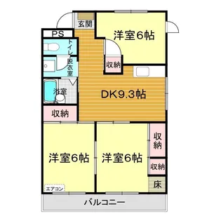 東萩ニューハイツ No.2【3階】の間取り